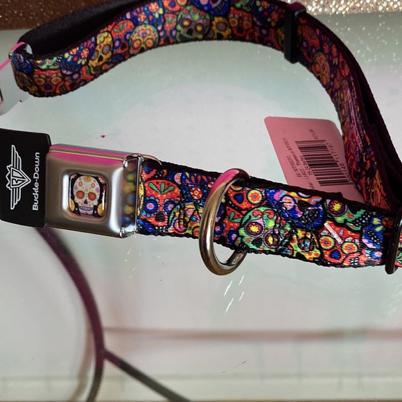 Buckle Down dog collar neck size 15β-26β skull design - Picture 5 of 6